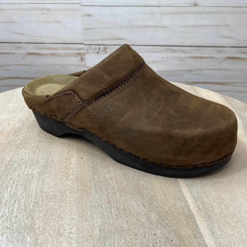 Naot Women's Size 37 EU 6.5 US Dark Brown Black Wedge Slip On Clog Casual Shoe